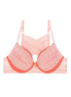 Buy Moroccan Lace Pretty Back Underwired Bra Peach in UAE