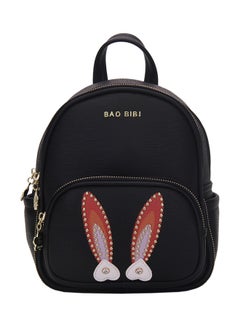 Buy Embellished Design Leather Backpack Black in UAE