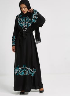 Buy Embroidered Abaya Black in UAE