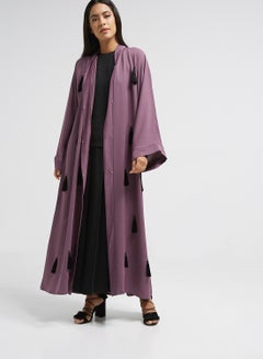 Buy Tassel Detail Abaya Purple in UAE