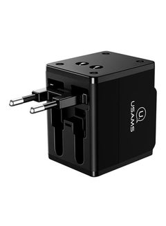 Buy 4-In-1 Adapter Dual USB Universal Travel Charger Black in UAE