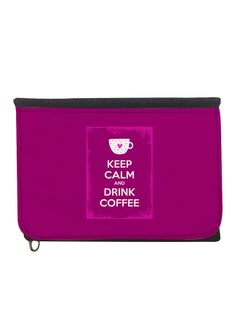 Buy Keep Calm & Drink Tea Bi-Fold Wallet Magenta in Saudi Arabia