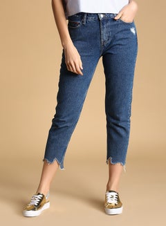 Buy High-Rise Slim-Fit Jeans Blue in Saudi Arabia