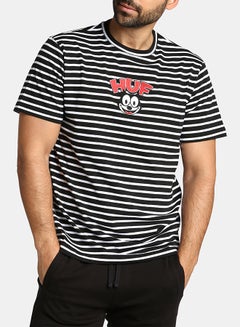 Buy Felix Striped Short Sleeve T-Shirt Black in UAE