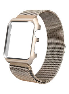 Buy Milanese Loop Replacement Band For Apple Watch Series 3/2/1 Gold in UAE