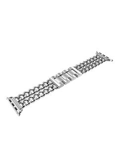 Buy Flexible Chain Replacement Strap For Apple Watch Series 3/2/1 42millimeter Silver in UAE