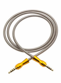 Buy Full Spring AUX Cable Gold/Silver in Saudi Arabia