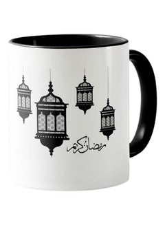 Buy Mug With Design Ramadan Mubark Lanterns White & Black in Saudi Arabia