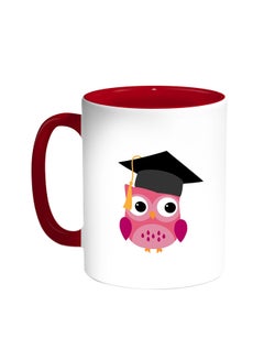 Buy Graduation - Owl Picture Printed Coffee Mug Red/White in Egypt