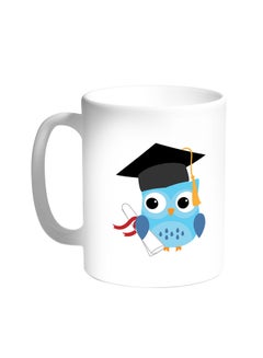 Buy Graduation - Owl Picture Printed Coffee Mug White in Saudi Arabia