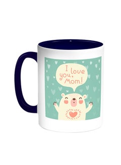 Buy I Love My Mom Printed Coffee Mug Blue/White in Egypt
