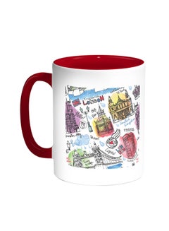 Buy Landmarks Of London Printed Coffee Mug Red/White in UAE