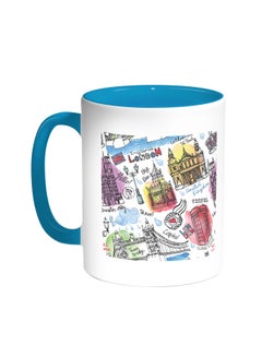 Buy Landmarks Of London Printed Coffee Mug Turquoise/White in Saudi Arabia