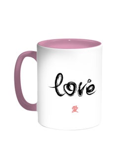 Buy Love Printed Coffee Mug Pink/White in Saudi Arabia
