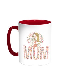 Buy Mum Printed Coffee Mug Red/White in Saudi Arabia