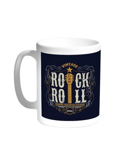 اشتري Rock And Roll Printed Coffee Mug White 11ounce في مصر