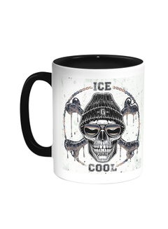 Buy Skull Iced Printed Coffee Mug Black/White in Egypt