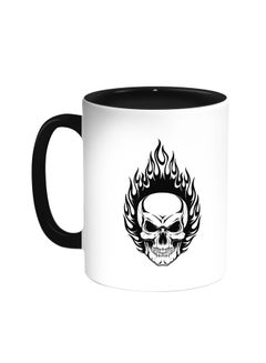 Buy Skull Shape Printed Coffee Mug Black/White in Egypt