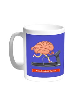 Buy Brain Treadmill Workout Printed Coffee Mug White in Saudi Arabia