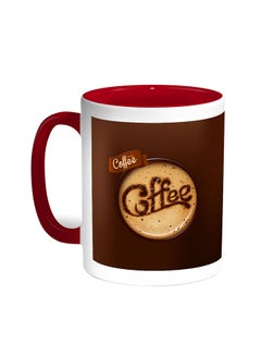 Buy Coffee Printed Coffee Mug Red/White in Saudi Arabia