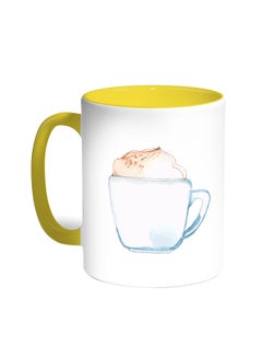 Buy Cup Of Coffee In A Foam Printed Mug Yellow/White in Saudi Arabia