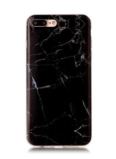 Buy IMD Marble Pattern Case Cover For Apple iPhone 8 Plus Black in Saudi Arabia