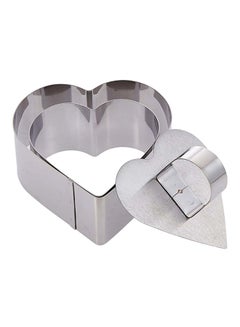 Buy 3-Piece Heart Shaped Mousse Mould Silver 9x9x5centimeter in UAE