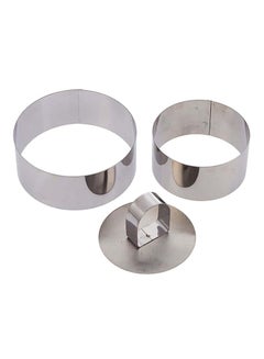 Buy 3-Piece Round Shaped Mousse Mould Silver 9x9x5centimeter in UAE