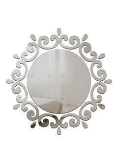 Buy Round Design Wall Sticker Silver 27.7x27.7x0.1cm in UAE