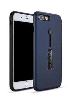 Buy Plastic Drop Resistant Snap Case Cover With Slide Holder For Apple iPhone 7 Plus Blue in UAE
