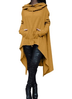 Buy Long Sleeve Hooded Pullover Yellow in UAE