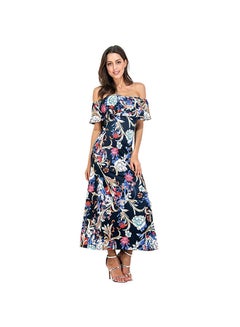 Buy Floral Print Comfortable Maxi Dress Multicolour in UAE
