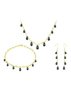 Buy 18 Karat Gold Pearl Drops Jewellery Set in UAE