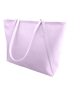 Buy Faux Leather Tote Bag Purple in Saudi Arabia