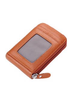 Buy Multifunctional Leather Credit Card Holder Coffee in UAE