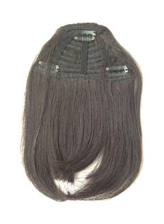 Buy Clip In Human Hair Full Fringe Bangs Dark Brown 27centimeter in UAE