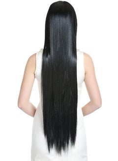 Buy Long Straight Hair Wig Black 100centimeter in UAE