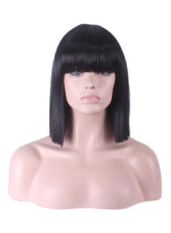 Buy Short Straight Full Cosplay Hair Wig Black in UAE