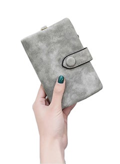 Buy PU Leather Wallet Grey in Saudi Arabia