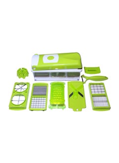 Buy 9-Piece Multi-Edged Vegetable Slicer Green/White in Egypt