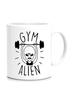 Buy Gym Alien Gym Fan Printed Mug White/Black in UAE