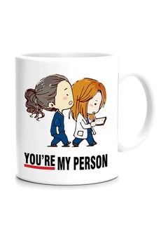 Buy Grey's Anatomy - You'Re My Person Printed Mug White/Blue/Brown 10cm in UAE