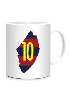 Buy Messi Barcelona Printed Mug White 10cm in UAE