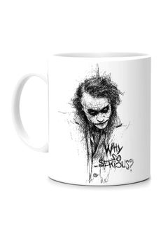 Buy Joker Why So Serious Pencil Sketch Mug White/Black 10cm in Egypt