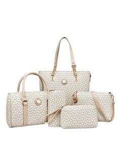 Buy Set Of 5 Tote Bag Beige in UAE