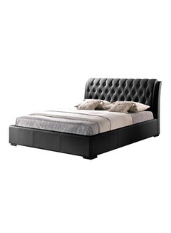 اشتري Baxton Studio Tufted Bed With Half-Medical Mattress Black/Grey King في الامارات