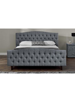 اشتري Chesterfield Bed Frame With Mattress Light Grey/White Queen في الامارات