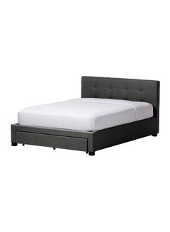 Buy Contemporary Platform Storage Bed Without Mattress Charcoal Grey Queen in UAE