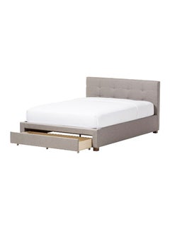 Buy Contemporary Platform Storage Bed Without Mattress Grey Super King in UAE