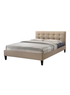 اشتري Hermosa Tufted Platform Contemporary Bed With Mattress Beige/Blue Super King في الامارات